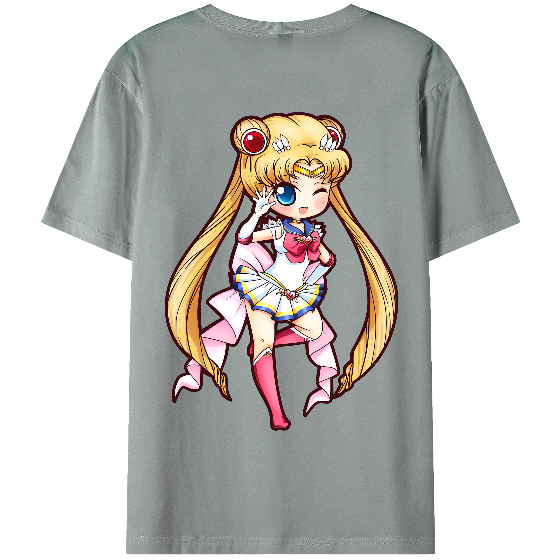 （画像用） 美少女戦士セーラームーン 月野 うさぎ つきの うさぎ Sailor Moon Tsukino Usagi 綿100％ メンズ半袖Tシャツ（バックプリント） 通気性